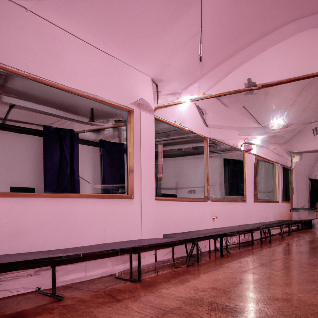 Spacious London dance studio with mirrors, wooden floors and modern lighting